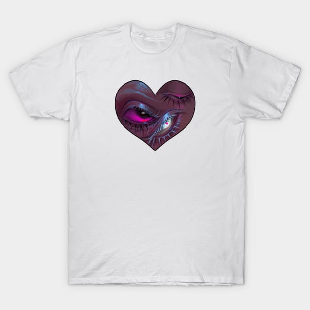 Heart Eyes - Magenta T-Shirt by m72art